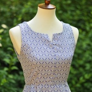 Hello Miss-Patterned Blue & White Dress-Size S